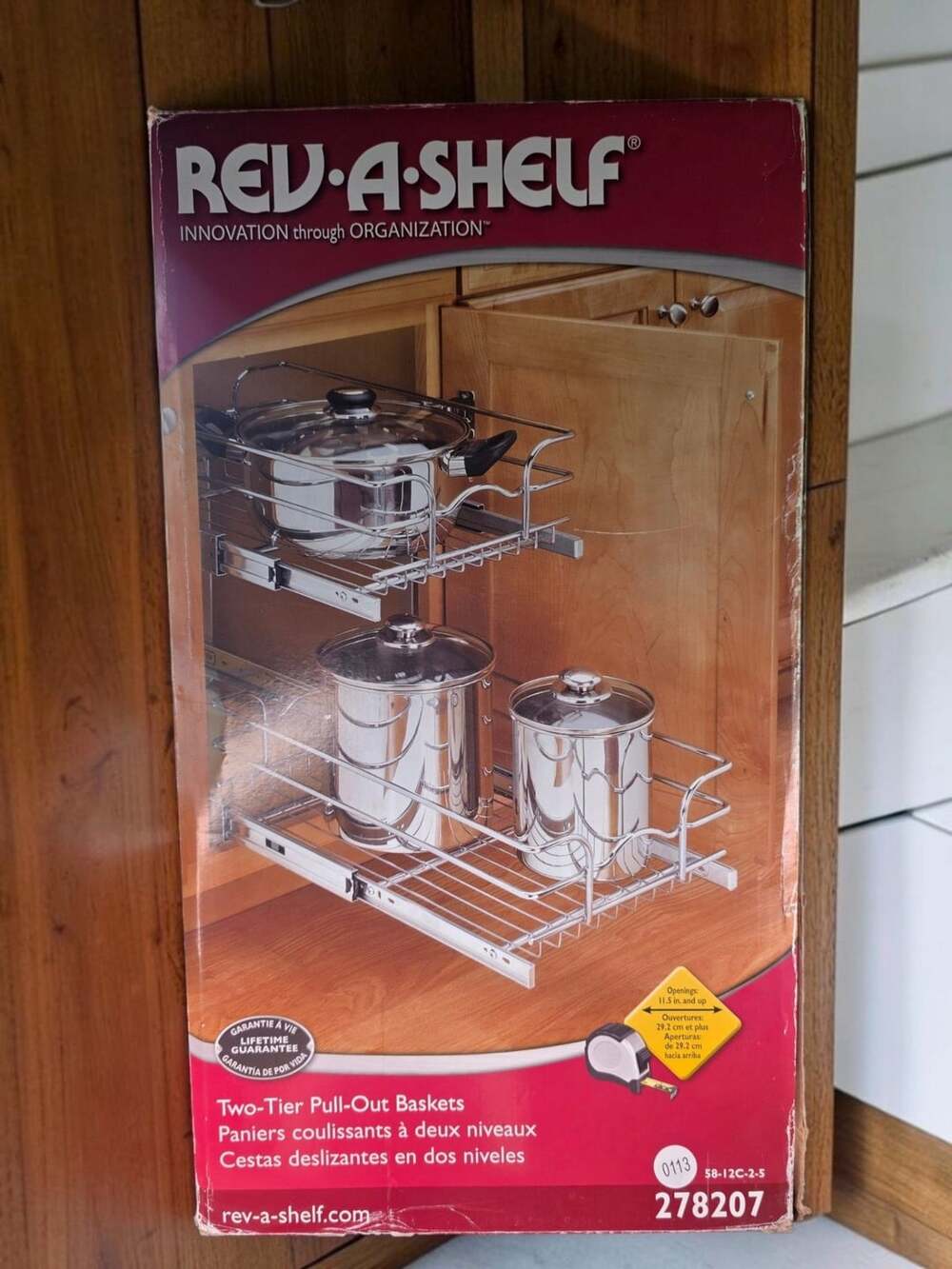 Rev-A-Shelf 58-12C-2-5 Two-Tier Pull-Out Baskets 22 Inch Chrome Wire Storage